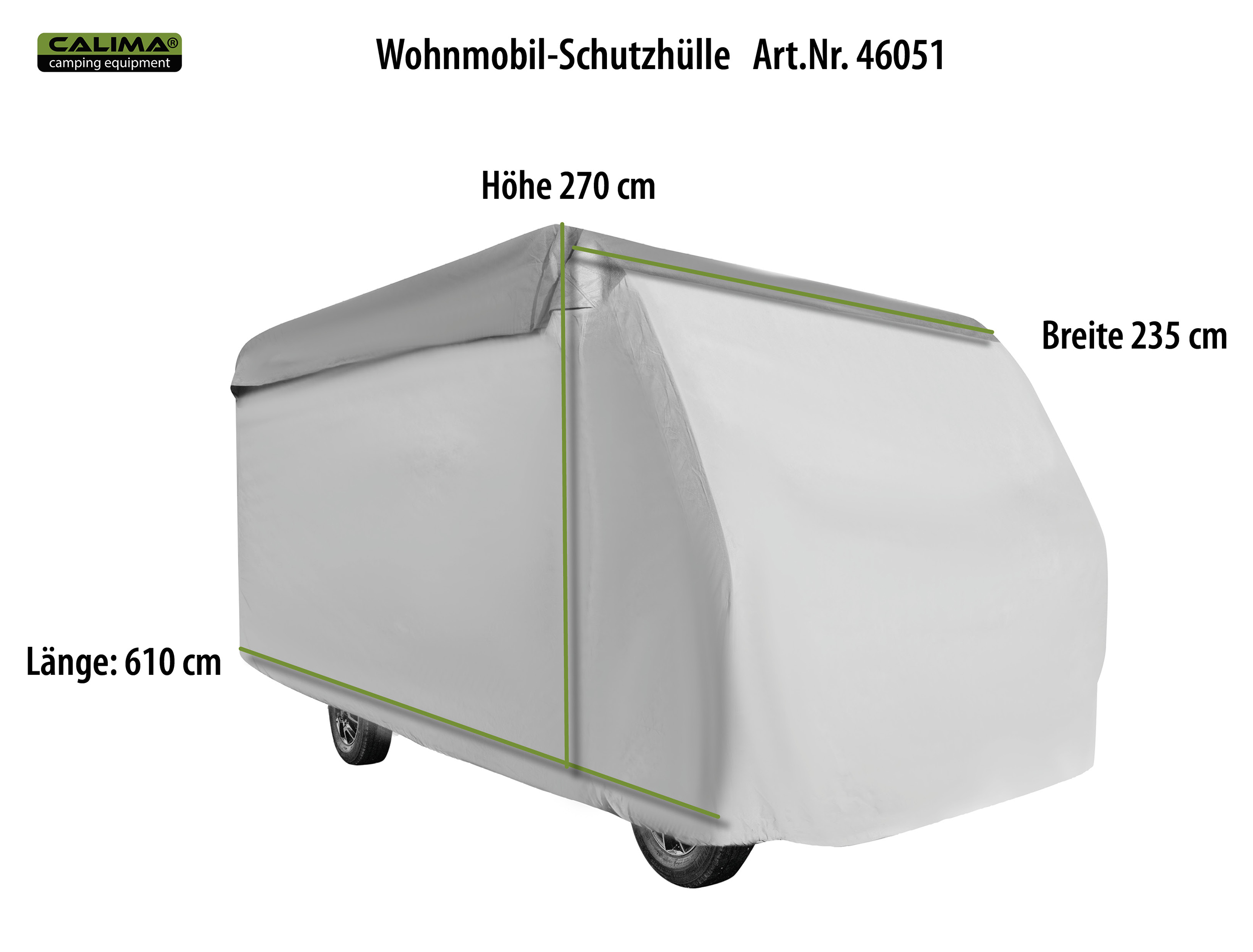 Produktbild von Wohnwagen Abdeckung 8-lagig 670×250×220cm, Wohnmobil Schutzhülle